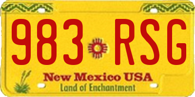NM license plate 983RSG