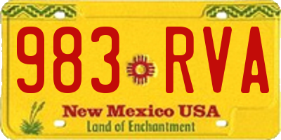 NM license plate 983RVA