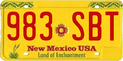 NM license plate 983SBT