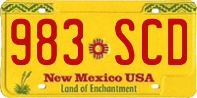 NM license plate 983SCD