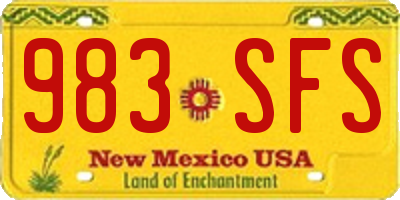 NM license plate 983SFS