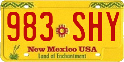 NM license plate 983SHY