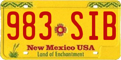 NM license plate 983SIB