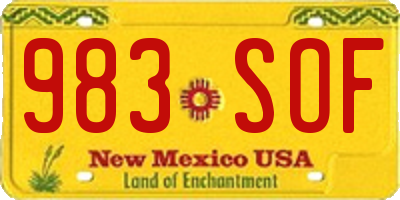 NM license plate 983SOF