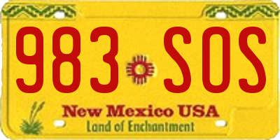 NM license plate 983SOS
