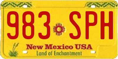 NM license plate 983SPH
