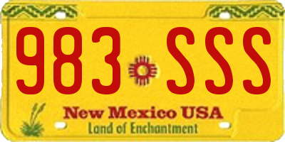 NM license plate 983SSS