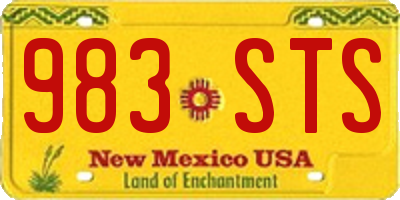 NM license plate 983STS