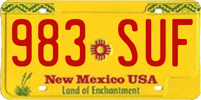 NM license plate 983SUF