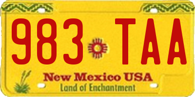 NM license plate 983TAA