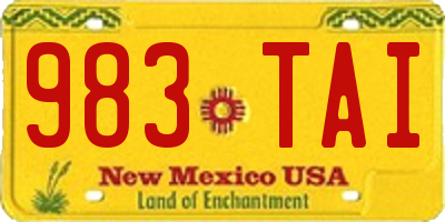 NM license plate 983TAI