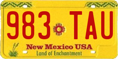 NM license plate 983TAU