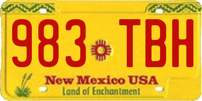 NM license plate 983TBH