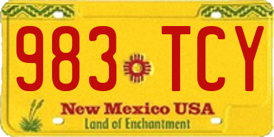 NM license plate 983TCY