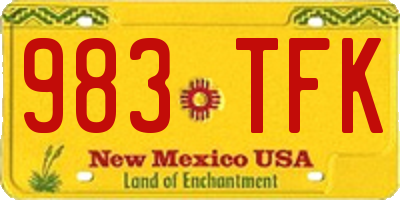 NM license plate 983TFK