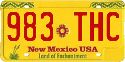 NM license plate 983THC
