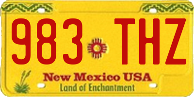 NM license plate 983THZ