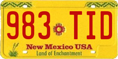 NM license plate 983TID