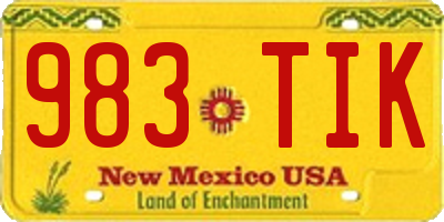 NM license plate 983TIK
