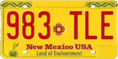 NM license plate 983TLE