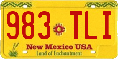 NM license plate 983TLI