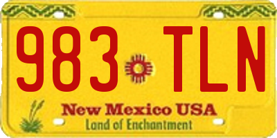 NM license plate 983TLN