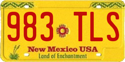 NM license plate 983TLS