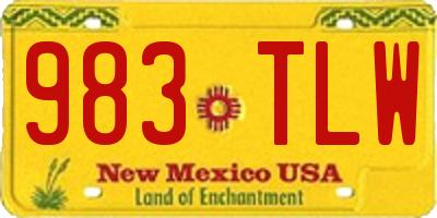 NM license plate 983TLW