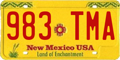 NM license plate 983TMA