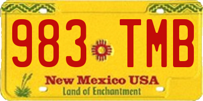 NM license plate 983TMB