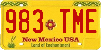 NM license plate 983TME
