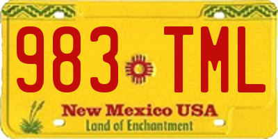 NM license plate 983TML