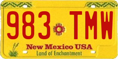NM license plate 983TMW