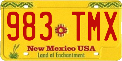 NM license plate 983TMX