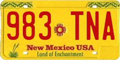 NM license plate 983TNA