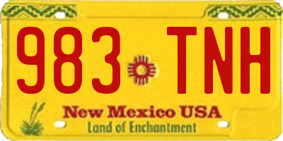 NM license plate 983TNH