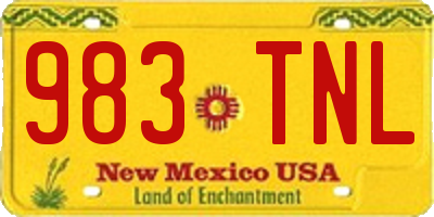 NM license plate 983TNL