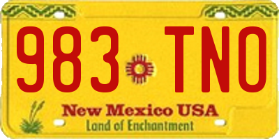 NM license plate 983TNO