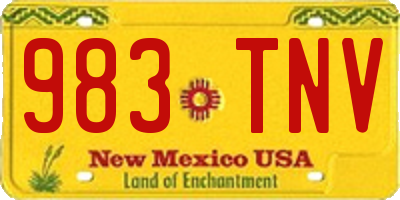NM license plate 983TNV