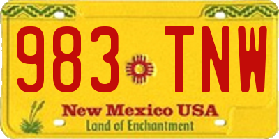 NM license plate 983TNW