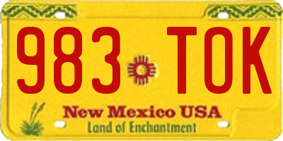 NM license plate 983TOK