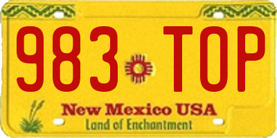 NM license plate 983TOP