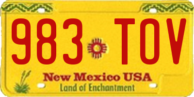 NM license plate 983TOV