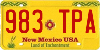 NM license plate 983TPA