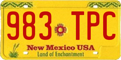 NM license plate 983TPC