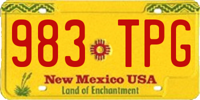 NM license plate 983TPG