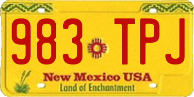 NM license plate 983TPJ