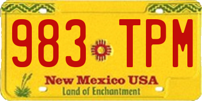 NM license plate 983TPM