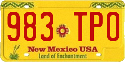 NM license plate 983TPO
