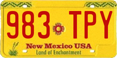 NM license plate 983TPY